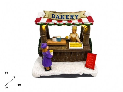 GIOSTRINA NATALIZIA BAKERY 11CM CON LUCI
