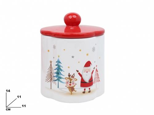 CONTENITORE DECORATIVO NATALIZIO 14CM