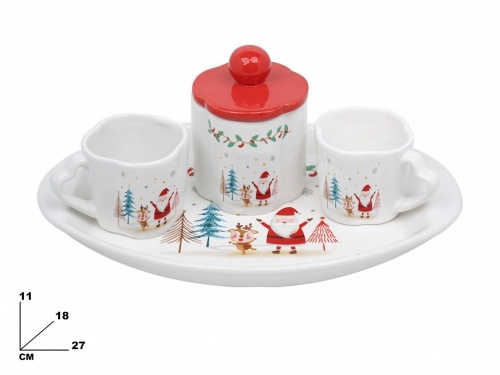 SET CAFFE' 4 PEZZI DECORATIVO NATALIZIO