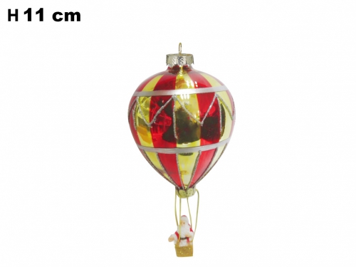 MONGOLFIERA NATALIZIA ROSSA E ORO CM 11