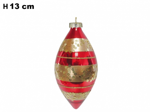 SFERA NATALIZIA ROSSA E ORO CM 13