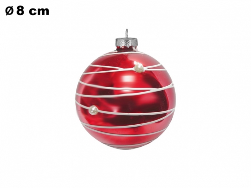 SFERA NATALIZIA ROSSA CM 8