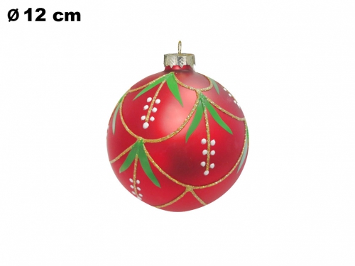 SFERA NATALIZIA ROSSA CON SPIGA CM 12