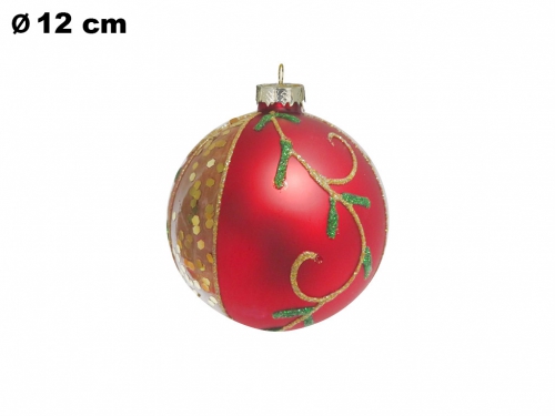 SFERA NATALIZIA ROSSA E ORO CM 12