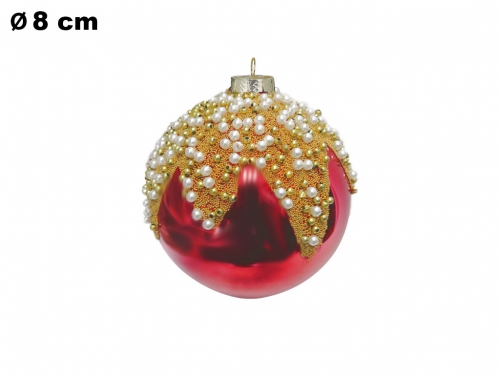 SFERA NATALIZIA ROSSA E ORO CM 8