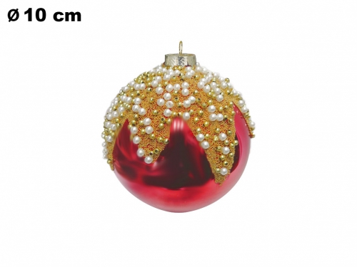 SFERA NATALIZIA ROSSA E ORO CM 10