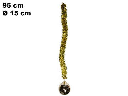 SFERA GOLD CON LED E TINSEL DIA CM 15