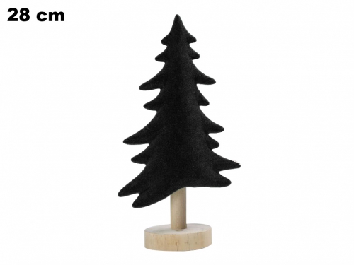 ALBERO NATALIZIO VELLUTO NERO CM 28