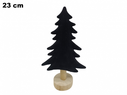 ALBERO NATALIZIO VELLUTO NERO CM 23