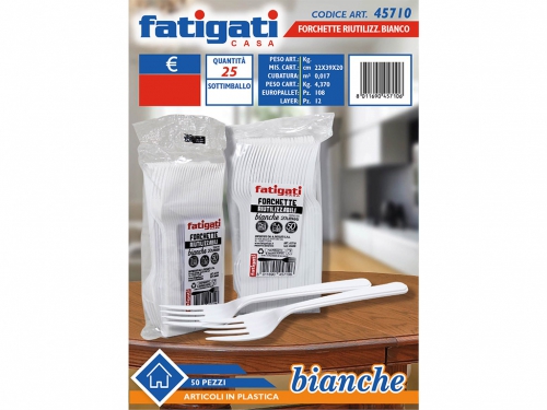 FORCHETTE BIANCHE PS RIUT.50PZ