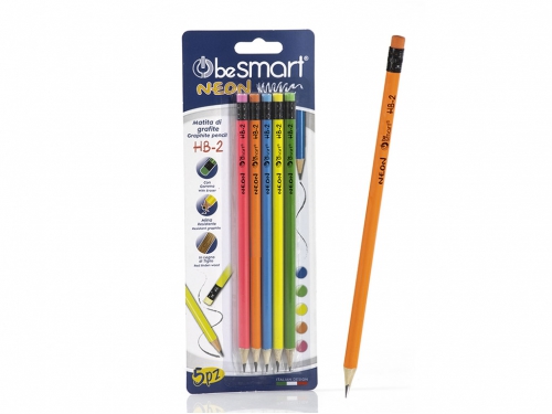BLISTER 5 MATITE NEON C/GOMMA 00240082
