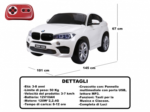 CAVALCABILE BMW X6 BIANCO - 2 POSTI NET