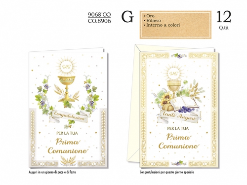 BIGLIETTO COMUNIONE BAMBINI CO.8906