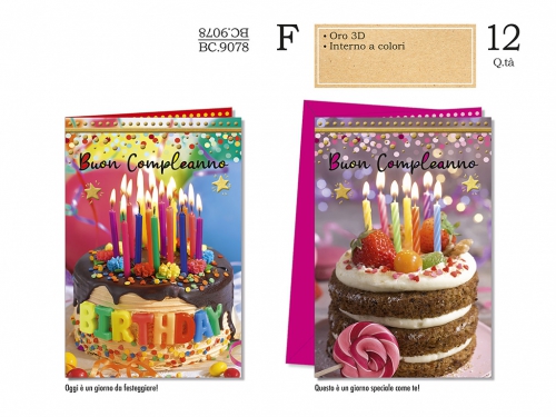 BIGLIETTI BUON COMPLEANNO BC.9078