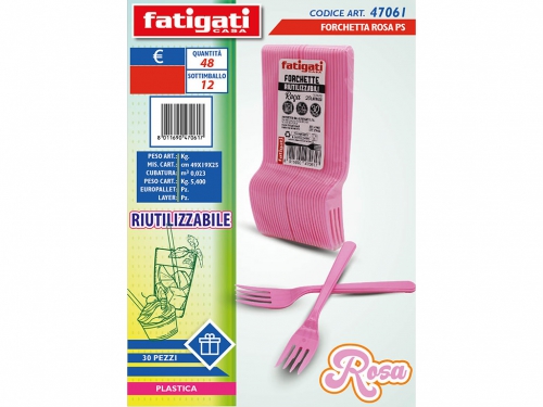 FORCHETTE RIUTILIZZABILI ROSA 30PZ