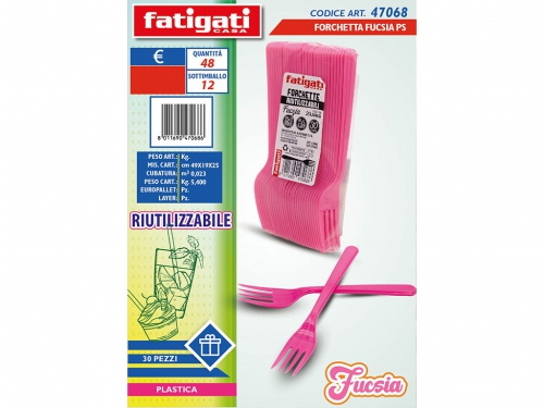 FORCHETTA RIUTILIZZABILE FUCSIA 30PZ