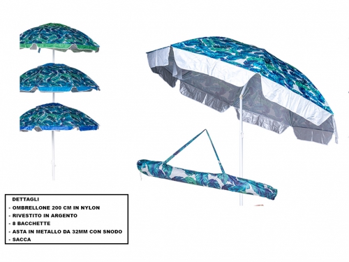 OMBRELLONE MARE NYLON 200CM 28/32ST FOGL