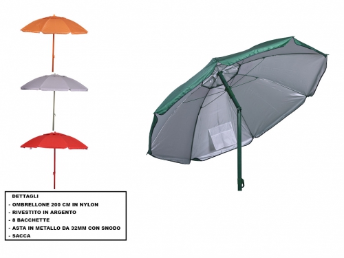 OMBRELLONE MARE NYLON 200CM COLOR    NET