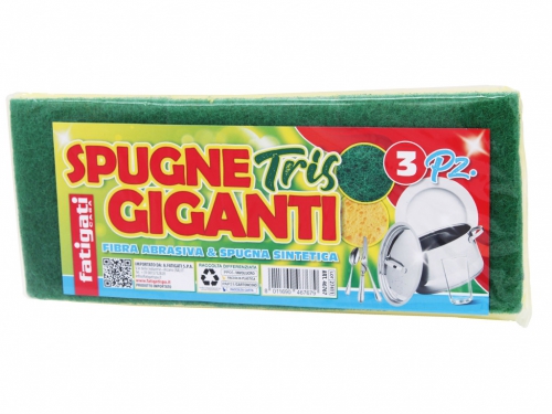 SPUGNE TRIS GIGANTI CON ABRASIVO