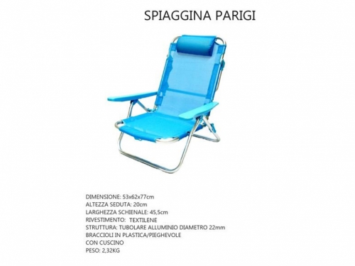 SPIAGGINA BLU PARIGI 53x62x77 ALLUMINIO