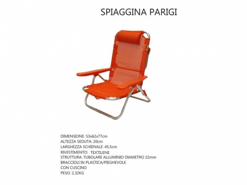 SPIAGGINA ARANCIO PARIGI 53x62x77 ALLUMI