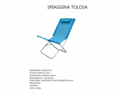 SPIAGGINA BLU TOLOSA 53x49x73 ACCIAIO