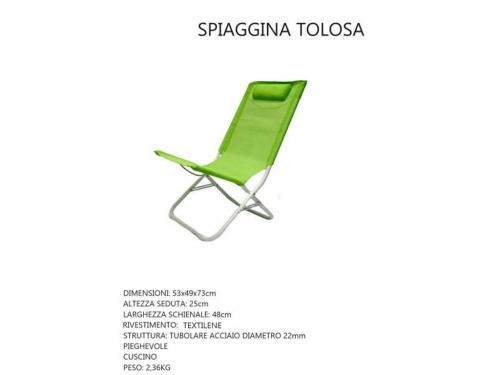 SPIAGGINA VERDE TOLOSA 53x49x73 ACCIAIO