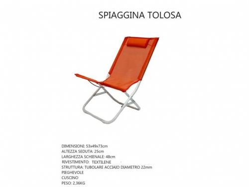 SPIAGGINA ARANCIO TOLOSA 53x49x73 ACCIAI