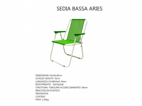 SEDIA RELAX VERDE ARIES 53x43x75 ACCIAIO