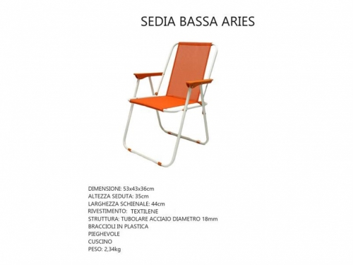 SEDIA RELAX ARANCIO ARIES 53x43x75 ACCIA