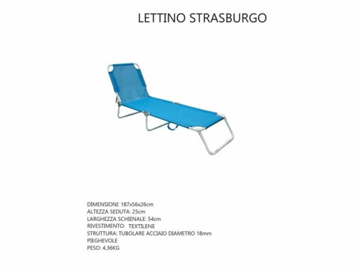 LETTINO BLU STRASBURGO 187x56x26 ACCIAI