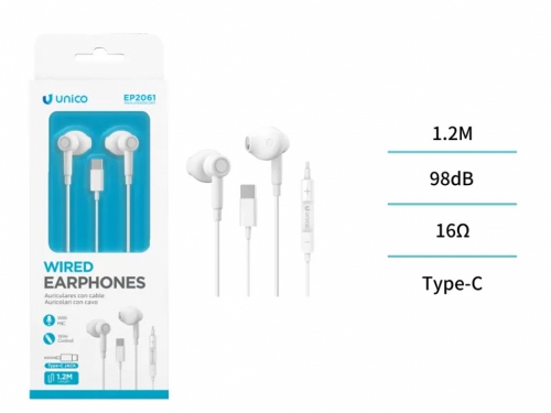 AURICOLARI CABLATI TYPE C BIANCO EP2061
