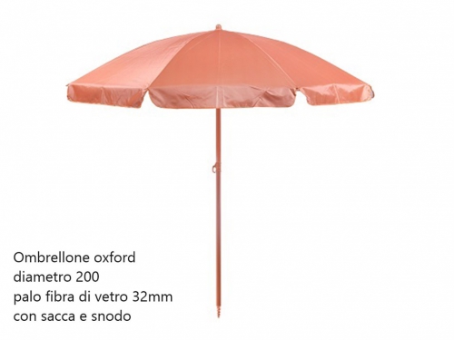 OMBRELLONE OXFORD ARANCIO Ø200 PALO 32MM