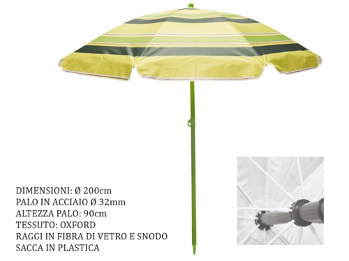 OMBRELLONE OXFORD VERDE Ø200 PALO 32MM