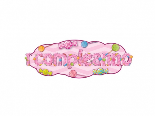 BANNER PRIMO COMPLEANNO CANDY ROSA