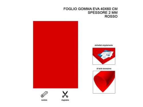 FOGLIO GOMMA EVA 40X60 ROSSO